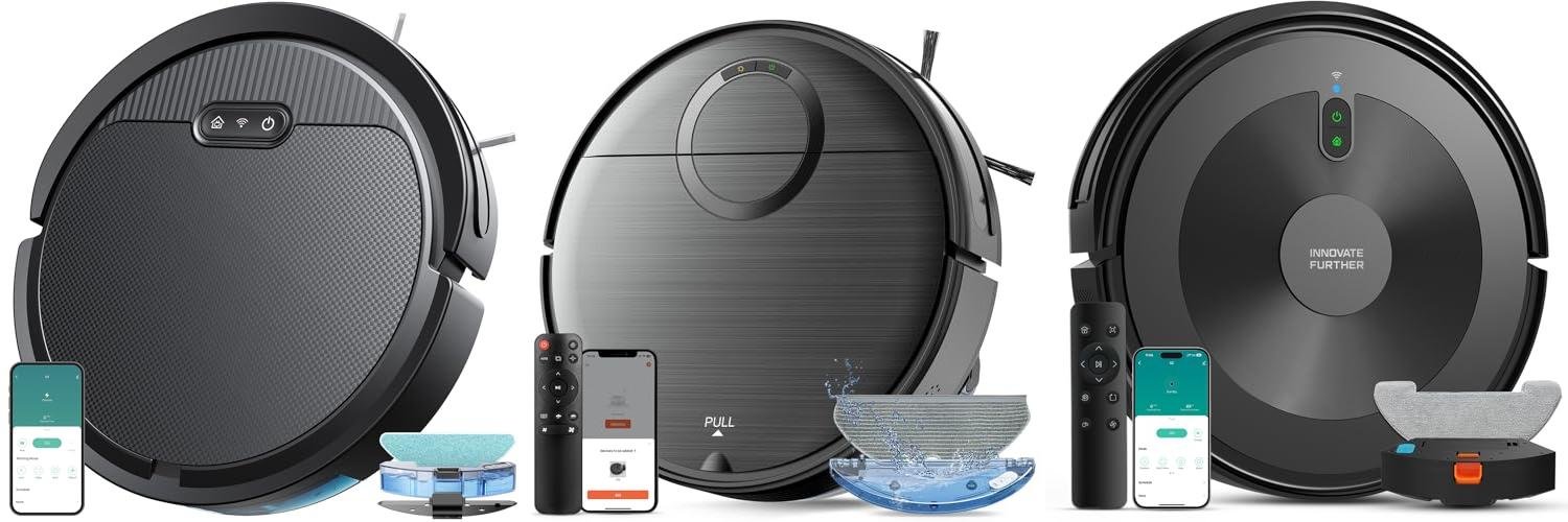 2-in-1 Robot Vacuum And Mop - Automatic Floor Cleaner For Hardwood, Carpet, Pet Hair, Small Spaces